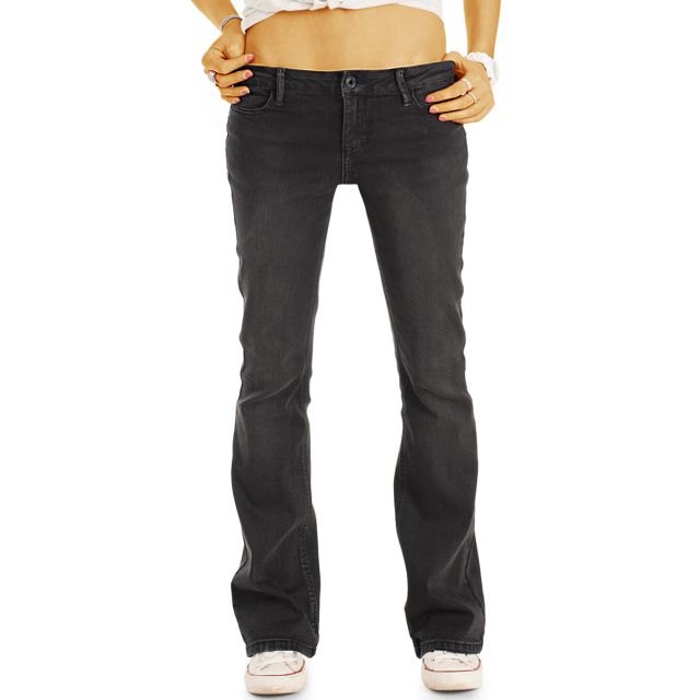 Be Styled 70er Bootcut Hüftjeans Low Waist Hose Tiefe Leibhöhe Schlagjeans Power Stretch 7743