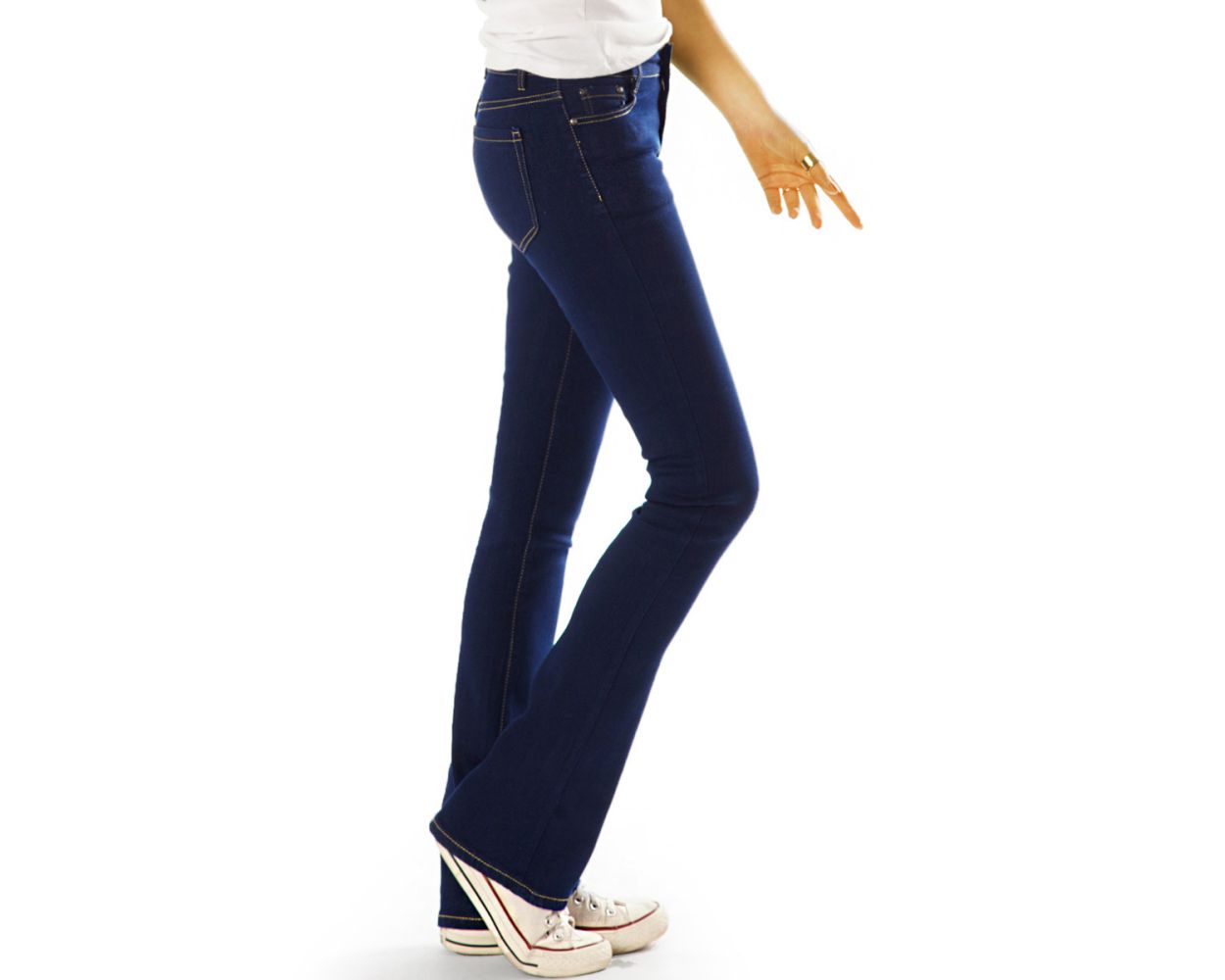 BE STYLED - Hüftjeans Bootcut Jeanshose - Low Waist Stretchjeans