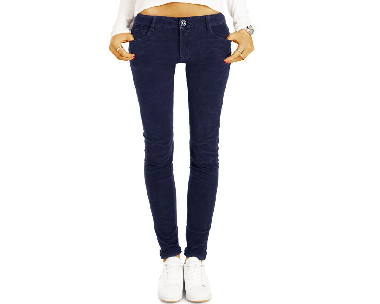 Be Styled Cord Jeans Hüfthose Pushup Skinny Stretch Röhrenhose Slim