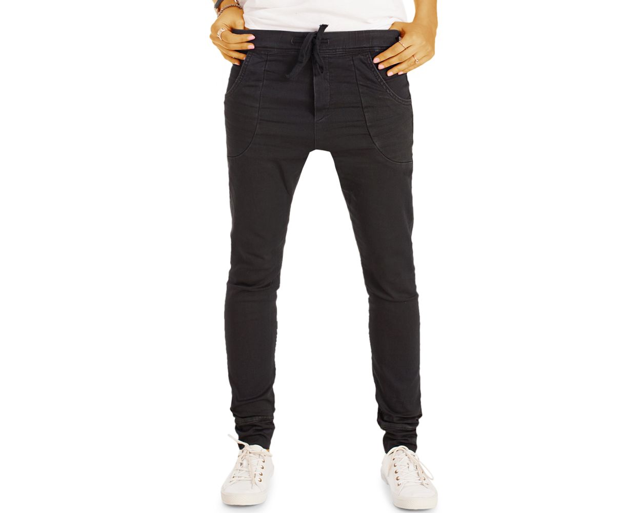 Be Styled Baggy Huftjeans Hose Stretch Relaxed Fit Schwarze Boyfriend Tapered Skinny Hose J3r